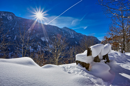 雪景与山景