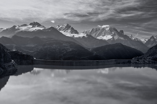 湖泊与山景