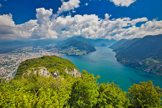 湖泊与山景