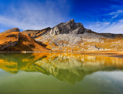 湖泊与山景