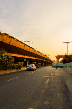 城市街道设施街景路面交通