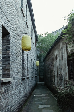 南京老门东古建筑小巷子墙壁