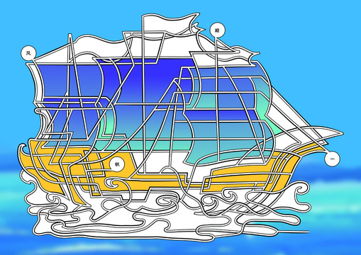 一帆风顺迷宫装饰画
