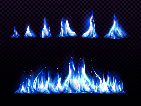 蓝色火焰火苗元素