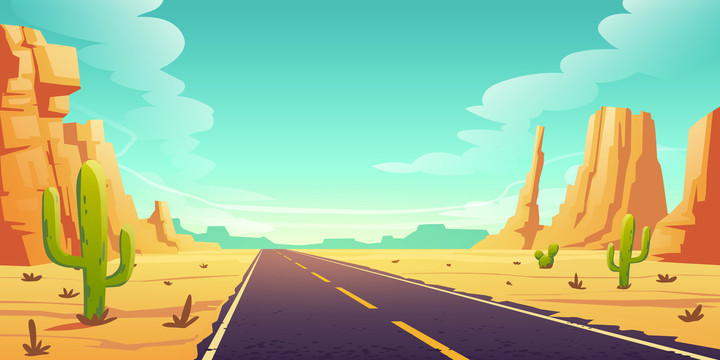 白天沙漠道路插图