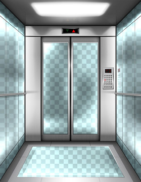 绿色灯感电梯内部插图
