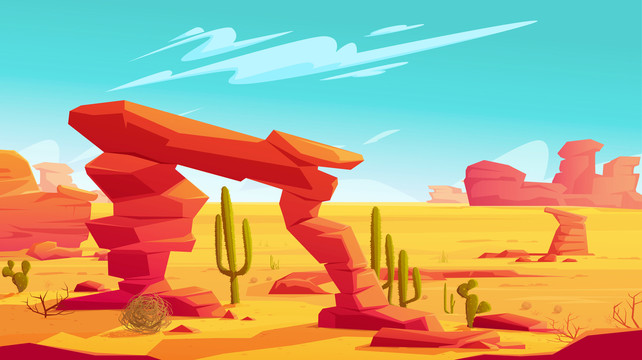 干燥沙漠岩石景观插图