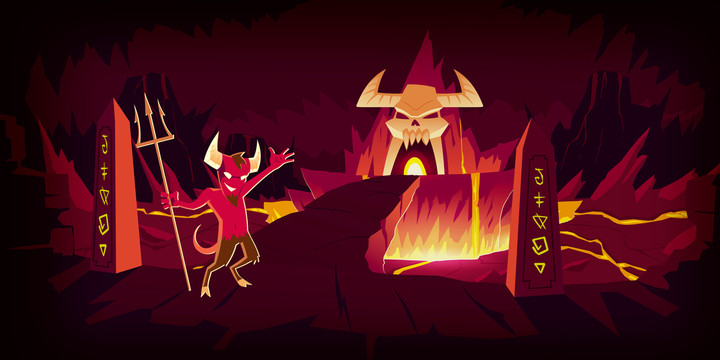 红色邪恶野兽火焰插图