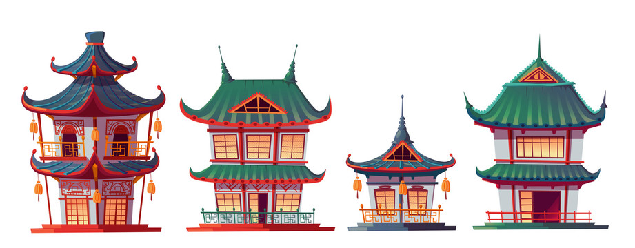 中式传统庙宇塔楼插图