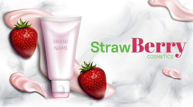 草莓乳霜广告封面