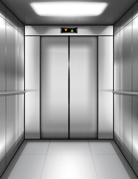 金属感电梯内部