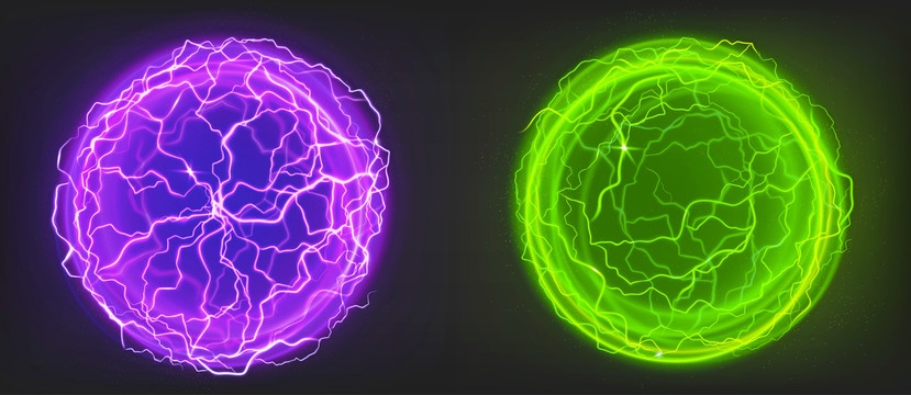 紫绿电流圆球元素