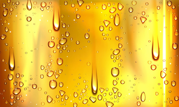 金色光泽水滴元素