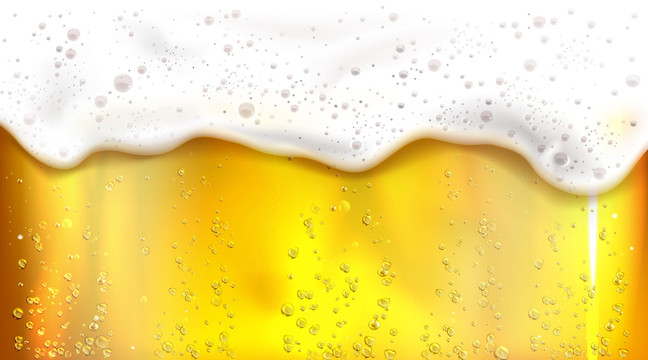 金黄啤酒泡沫背景