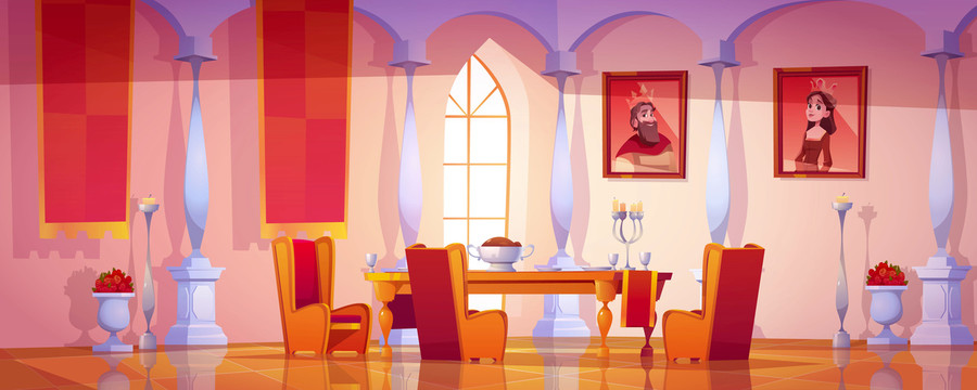 皇室宫殿餐厅插图