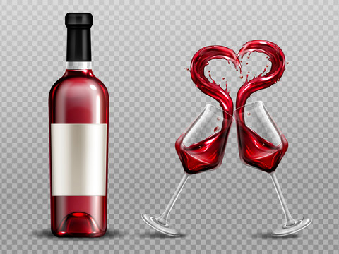 创意爱心红酒杯元素
