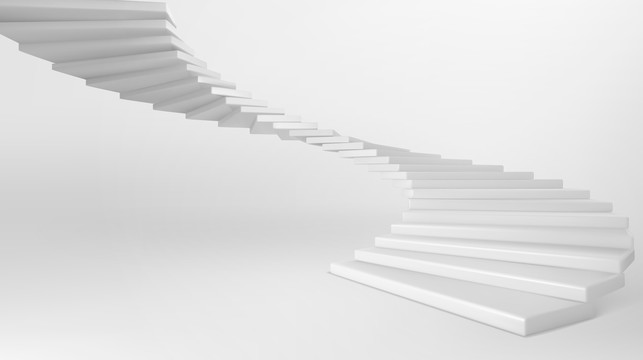 白色螺旋阶梯