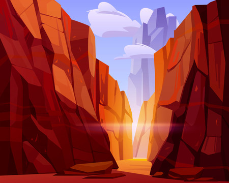 橘红色岩山间插图