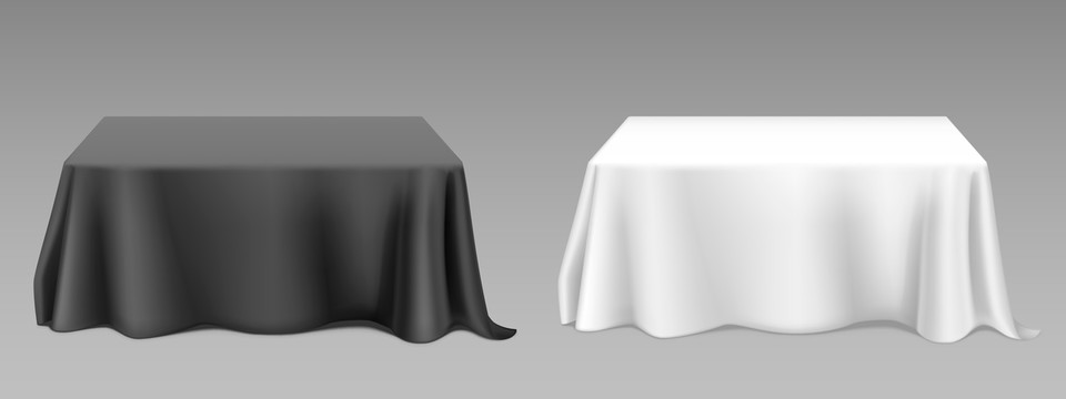黑色长方形桌巾元素