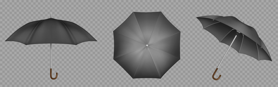 黑色雨伞元素