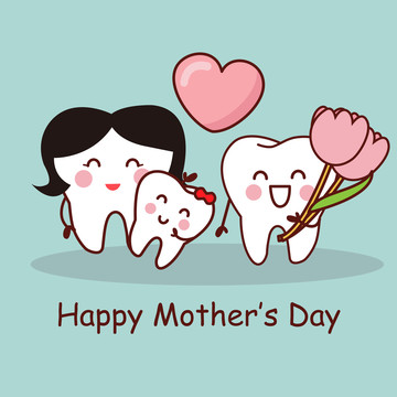 牙齿庆祝母亲节快乐插图