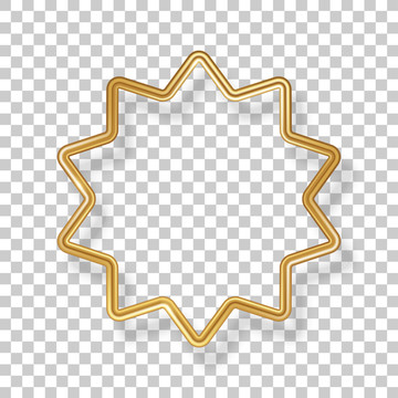 金色多角星星边框元素