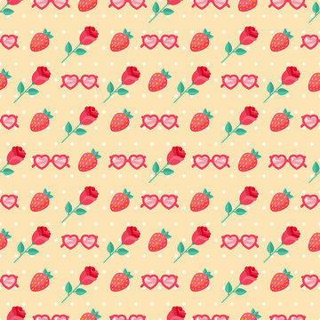 红色甜蜜草莓眼镜背景