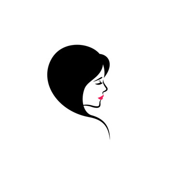 黑色长发女孩logo插图