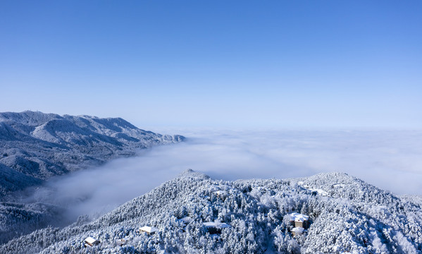 庐山雪景航拍