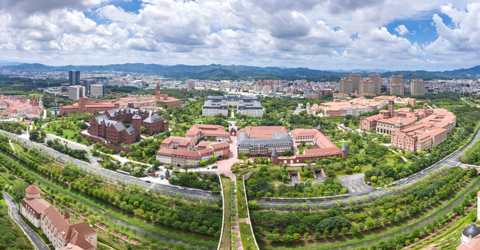 东莞松山湖华为小镇航拍全景
