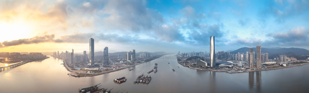 广东珠海横琴自贸区航拍全景