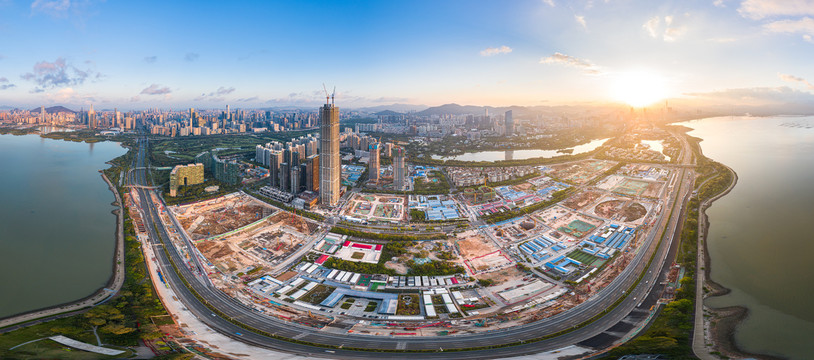 深圳湾超级总部基地航拍全景