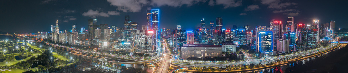 深圳南山区科技园航拍夜景