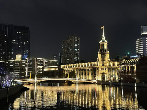上海苏州河夜景风光
