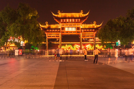 南京夫子庙秦淮河景区夜景