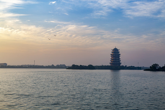 滨州黄河楼蒲湖风景区