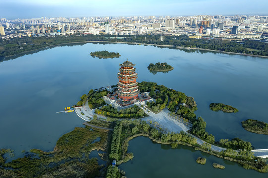 滨州黄河楼蒲湖风景区