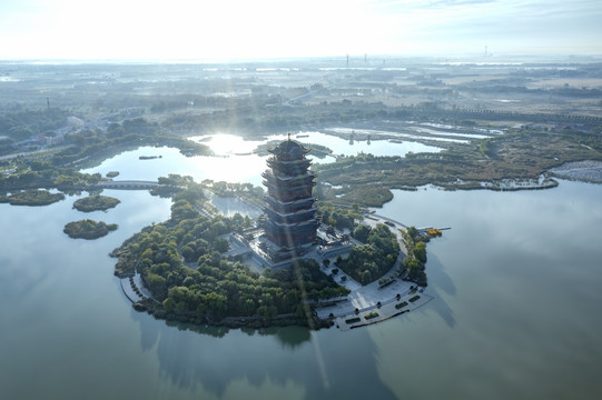 滨州黄河楼蒲湖风景区