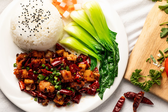 辣子鸡肉饭