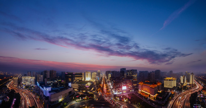 西安碑林区永宁门夜景