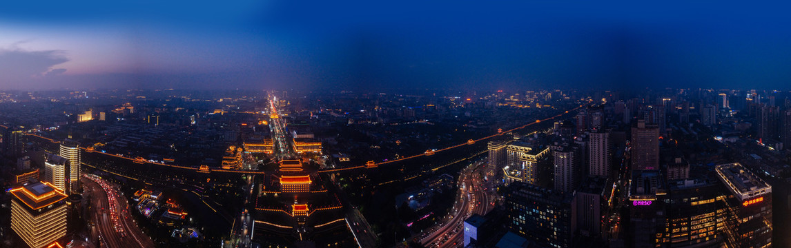 西安碑林区永宁门夜景