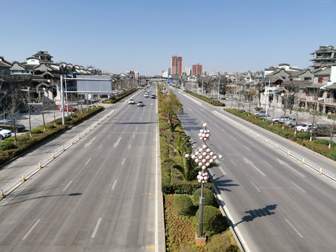 曲沾大道古镇道路景观绿化