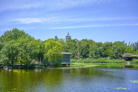 天津北宁公园中式园林湖景10