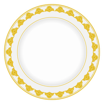 金色花边餐盘餐具花纸