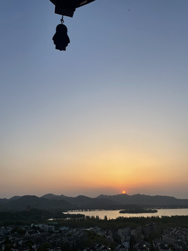 西湖落日