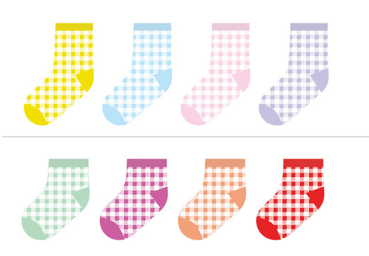 儿童袜子设计图效格子纹系列