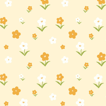 黄色春天花卉无缝背景