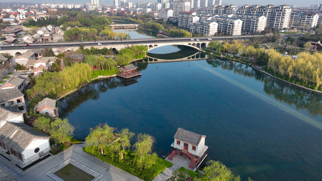 山东青州南阳河景区生态美景