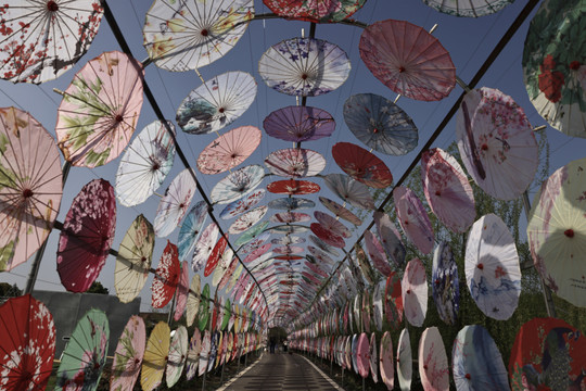 纸伞装饰背景