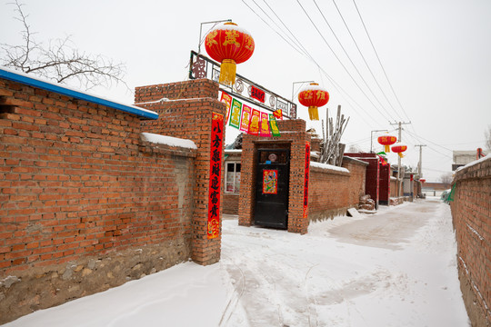 东北农村雪景